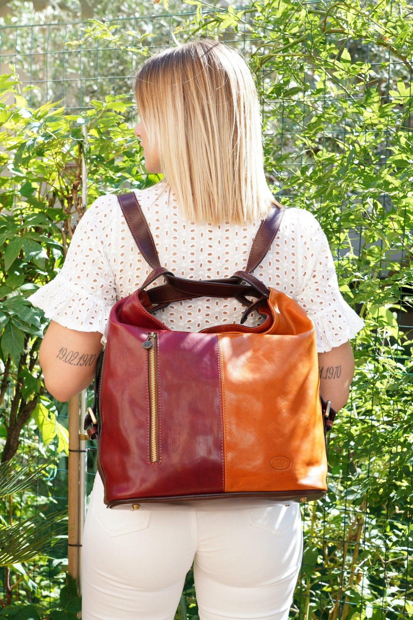 Borsa/Zaino in pelle multicolore - FlorenceLeatherBags