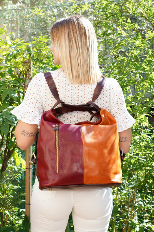 Borsa/Zaino in pelle multicolore - FlorenceLeatherBags